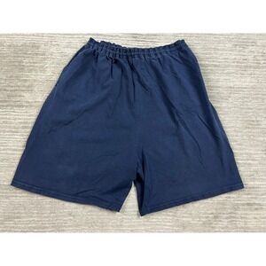 Pluma Shorts Mens XL Navy Blue Heavyweight Cotton Made in USA Elastic Waist